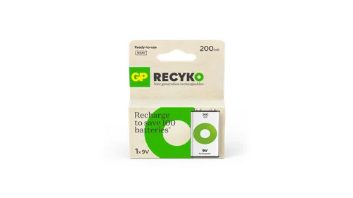 GP - ReCyko Rechargeable 9V-battery, 200 mAh (1-pack), bild 3