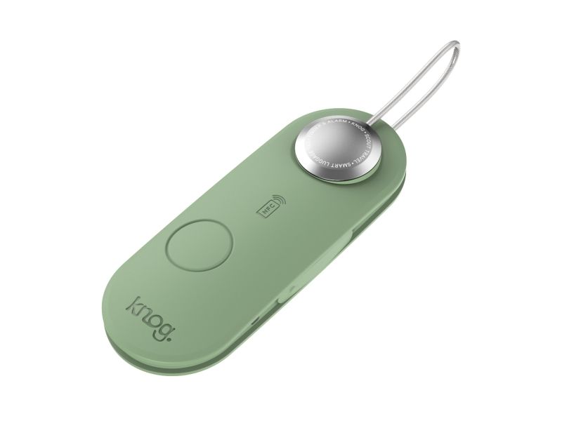 Knog Scout Travel bagagebricka med spårare och larm, 85 dB, för iOS, grön