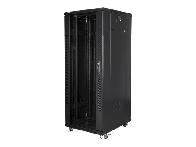 Lanberg FF01 series - Rack skåp - med 4 kylfläktar - fristående, golvstående - svart, RAL 9004 - 42U - 19