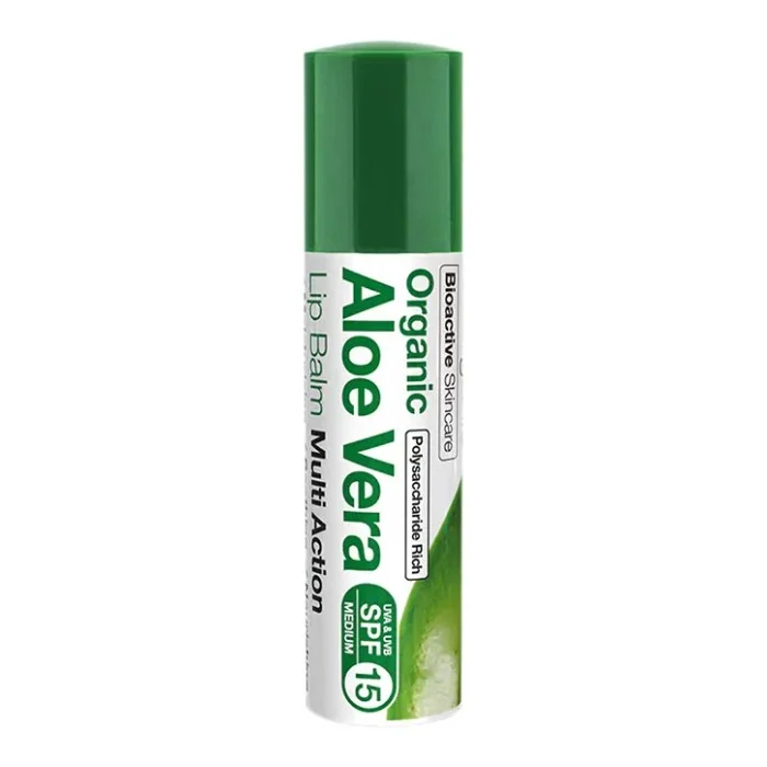 Dr Organic Läppbalsam Aloe Vera SPF15 5,7 ml, bild 2
