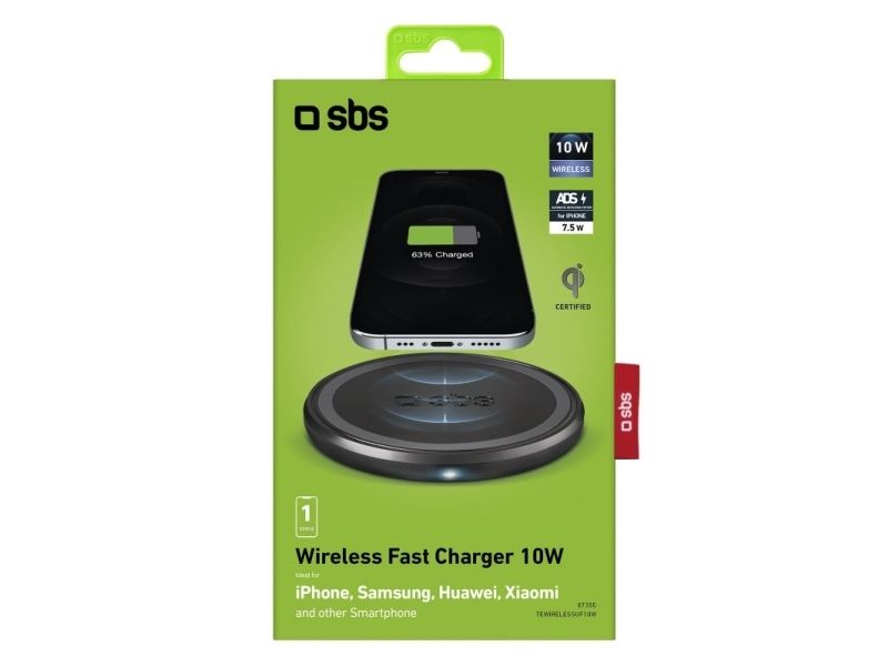 SBS trådlös Qi laddare 10W, svart