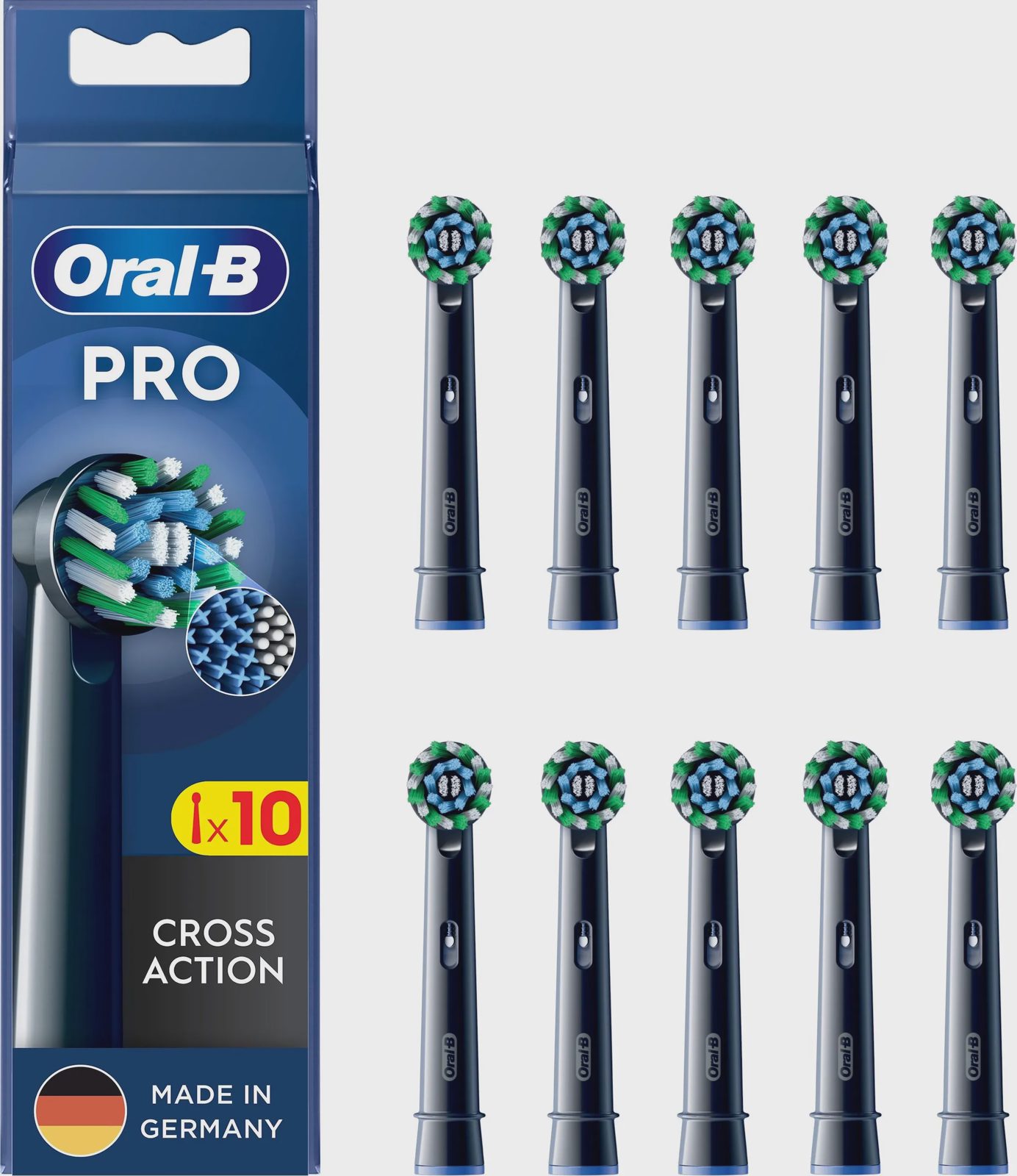 Oral-B Cross Action tandborsthuvuden - Svart - 10-pack