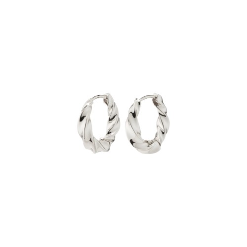 PILGRIM - Taffy Swirl Hoop Earrings - Silver-Plated - Medium