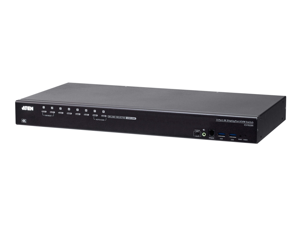 ATEN CS19208 - Omkopplare för tangentbord/video/mus/ljud/USB - 8 x KVM/ljud/USB - 1 lokal användare - skrivbordsmodell, rackmonterbar