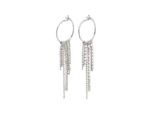 PILGRIM - MAJA Crystal Waterfall Hoop Earrings - Silver Plated - 50 mm, bild 2