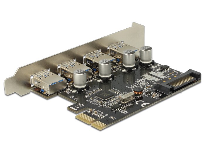 DeLOCK PCI-Express 4 USB3, Typ A, SATA-power, bild 2
