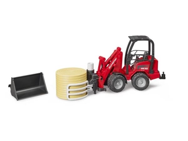 Bruder Schäffer Compact loader 2630 with bale gripper and 1 bale toy, bild 4
