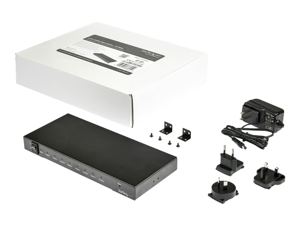 Startech 4K 60 Hz HDMI-splitter med 8 portar - Video/audiosplitter - 8 x HDMI - för P/N: ST121HD20FXA