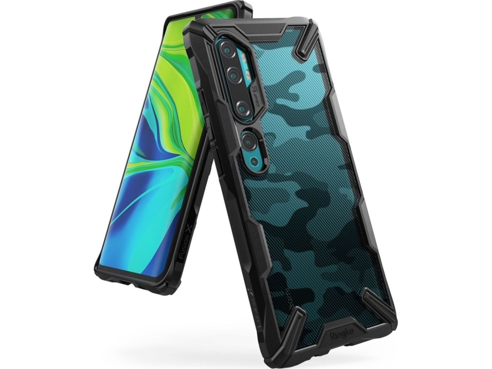 Ringke Fusion-X Design-skal för Xiaomi Mi Note 10, Camo (Moro) svart