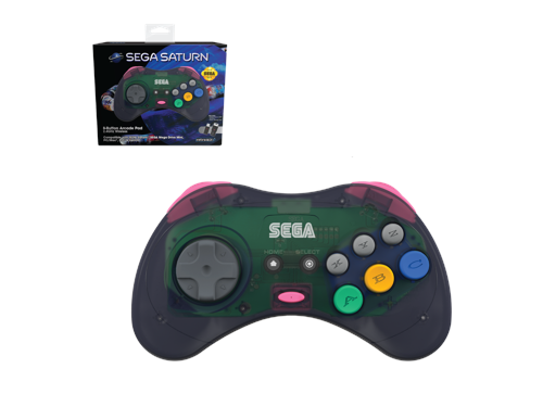 Retro-Bit Sega Saturn 8 Button Wireless Controller Slate Grey with Receivers, bild 2