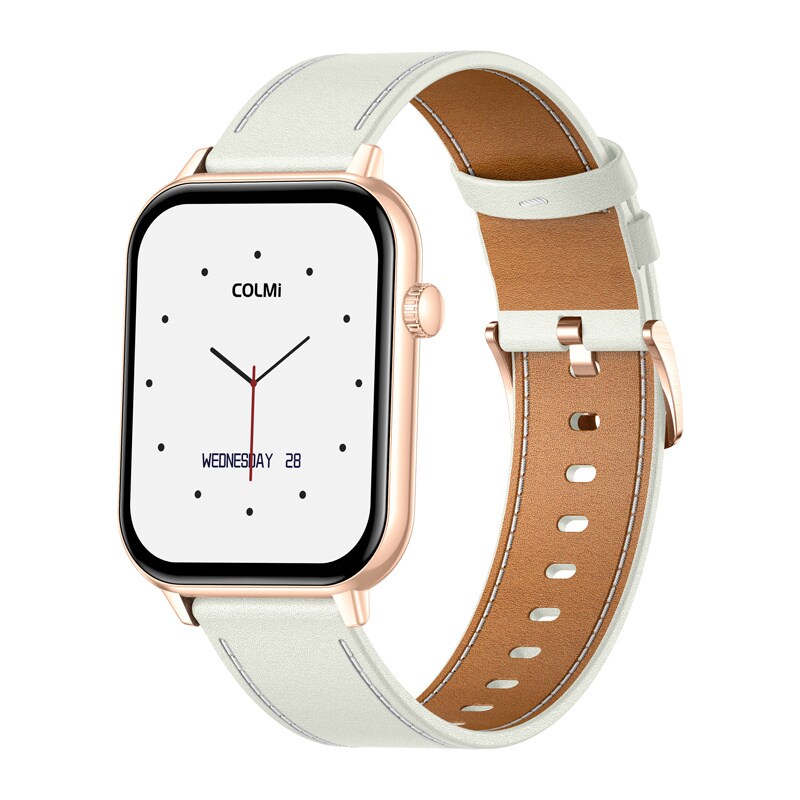Colmi C28 Smartwatch White Leather Strap, bild 4
