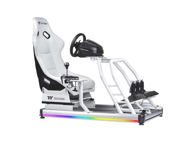 Thermaltake GR500 Snow racingrigg, hårt ryggstöd, vit