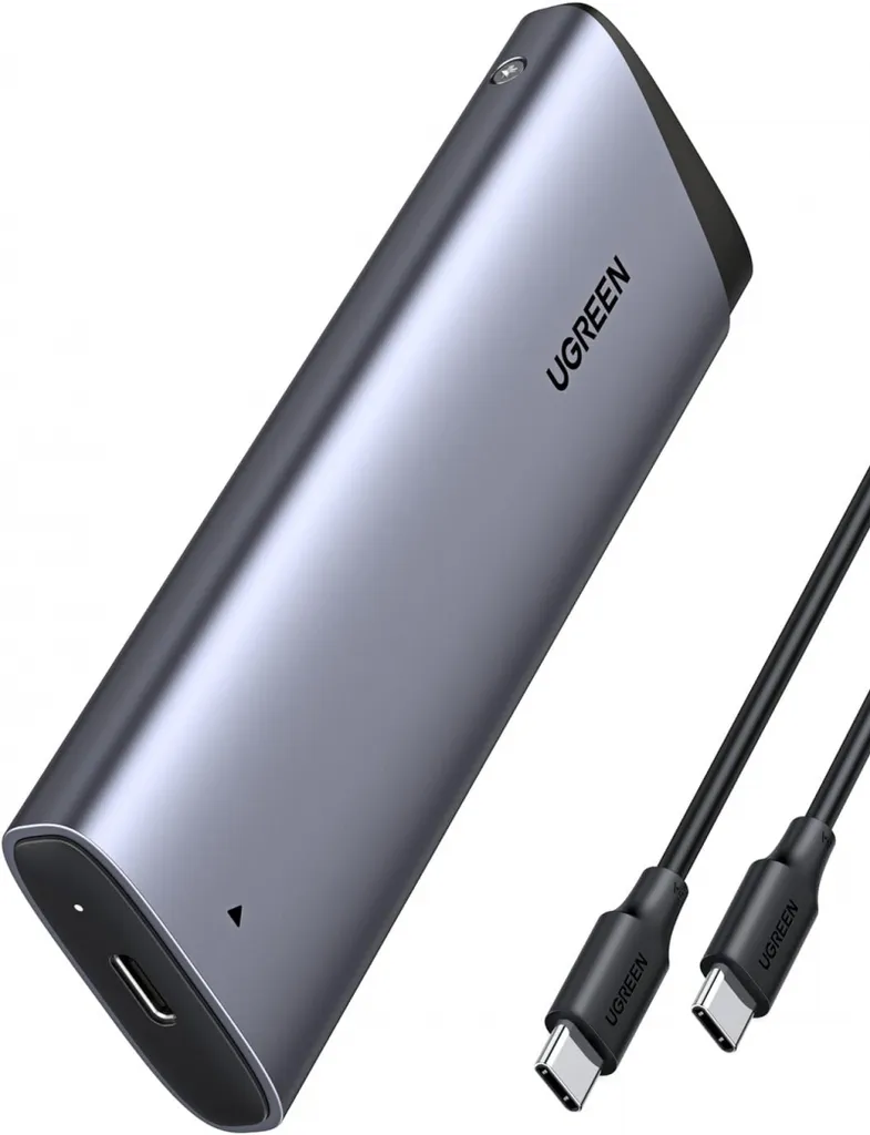 Ugreen CM767 M.2 NVMe SSD-kabinett USB 3.2 (Gen 2), grå, bild 2