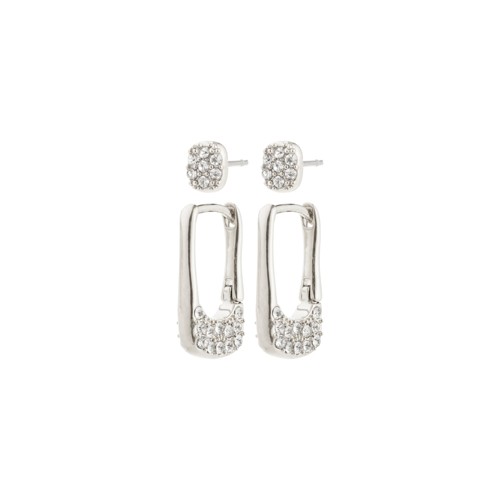 PILGRIM - INSTANT Earrings 2-in-1 Set - Silver-Plated - 5mm / 15mm