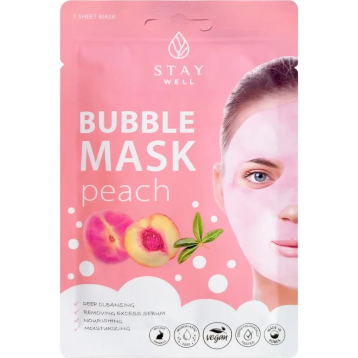 Stay Well Deep Cleansing Bubble Mask Peach 1pcs 20 g, bild 2