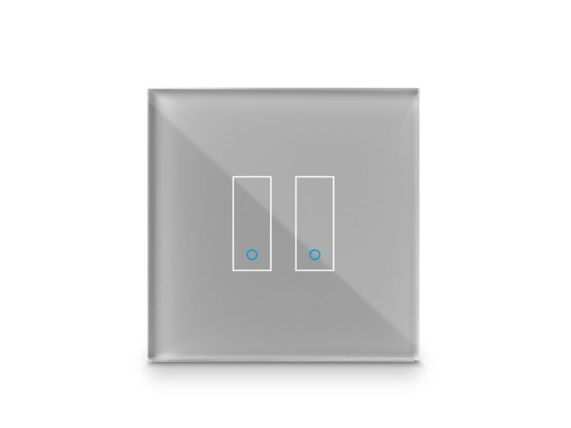 Iotty Smart Switch frontpanel 2-gans - grå