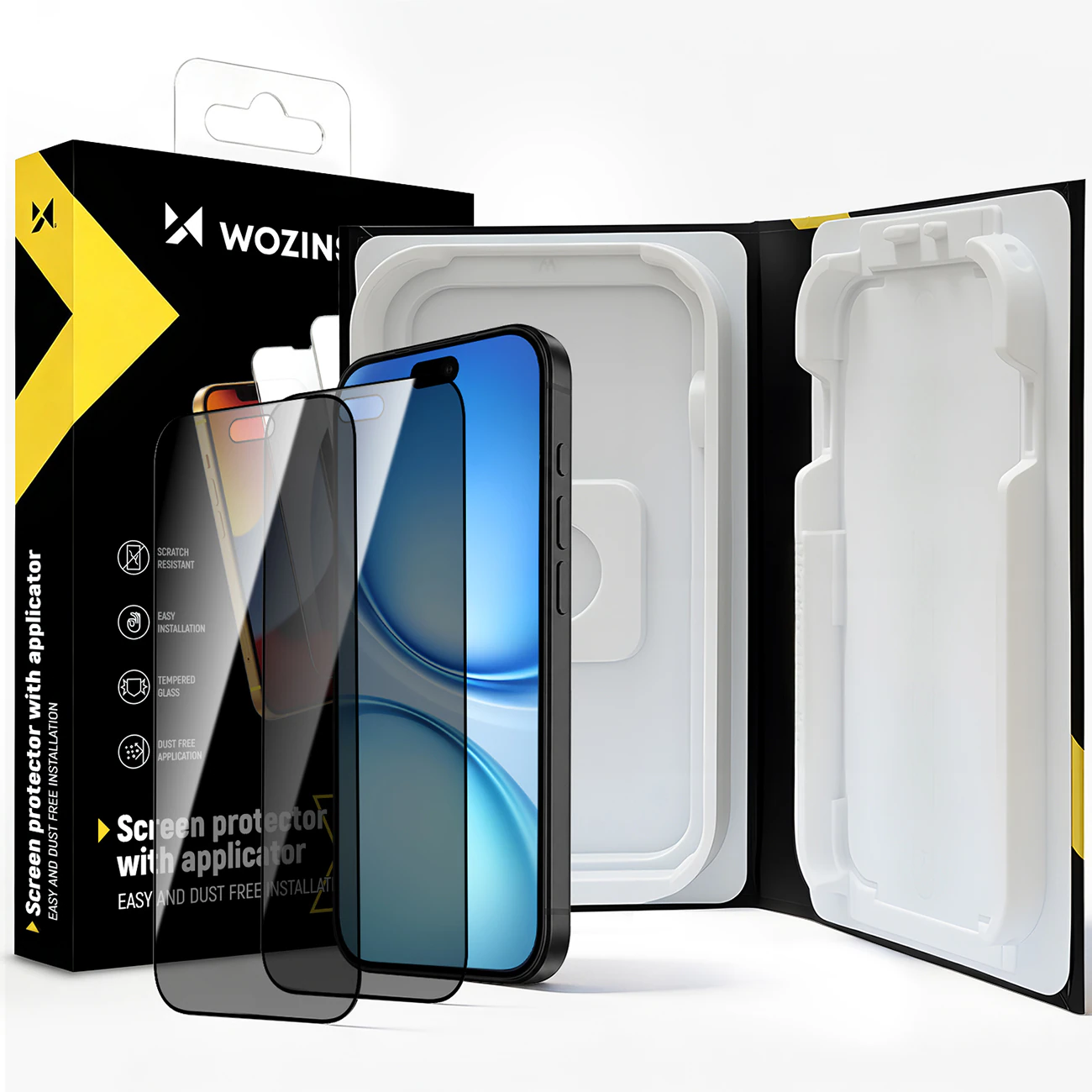 Wozinsky EasyFit Privacy Glass skärmskydd för iPhone 18 Pro – 2 st.