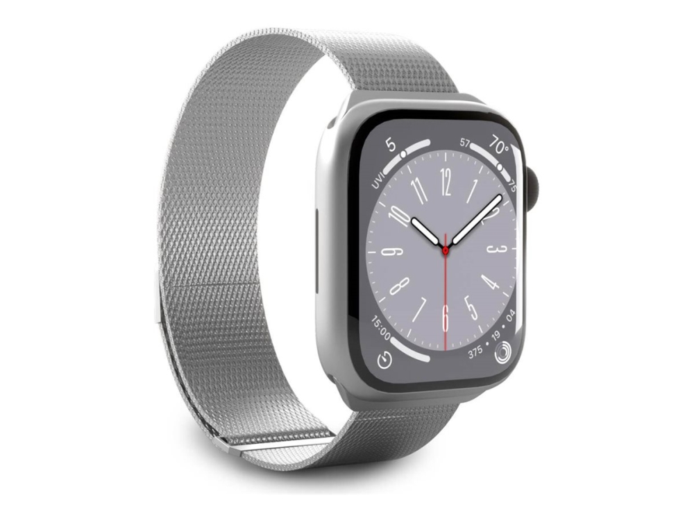 Puro Milanese - Slinga för smart klocka - 130 - 200 mm - silver - för Apple Watch Hermès Series 12, Hermès Series 9, SE 3, Series 10, Series 11, Series 12
