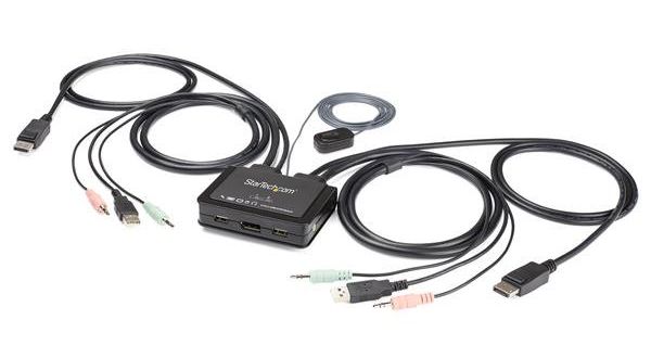 StarTech.com 2 Port USB 4K60HZ DisplayPort Kvm-switch med inbyggda kablar, bild 2