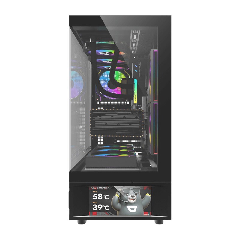 Darkflash DS950V Computer Case with Display + 6 Fans - Chassi - Svart, bild 3