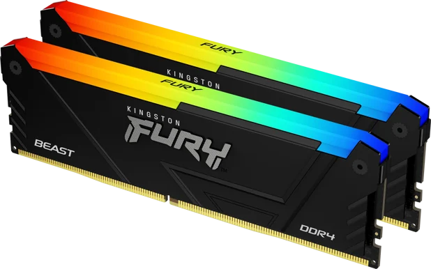64 GB (2x32GB) DDR4-3600 Kingston FURY Beast RGB CL18 - Svart, bild 3