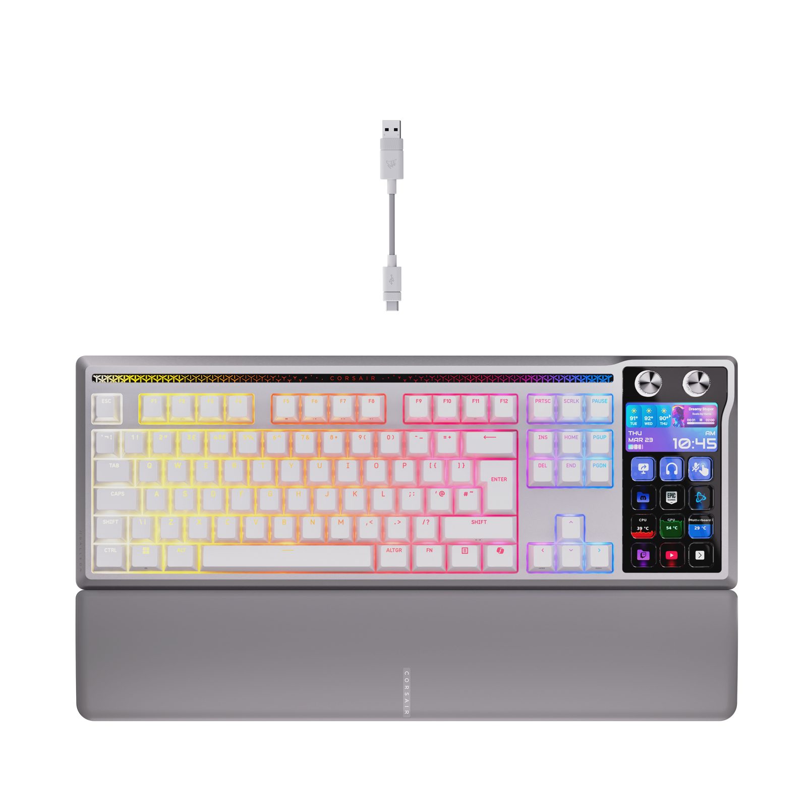 GALLEON 100 SD Stream Deck-Integrated Mechanical Keyboard (UK) - White