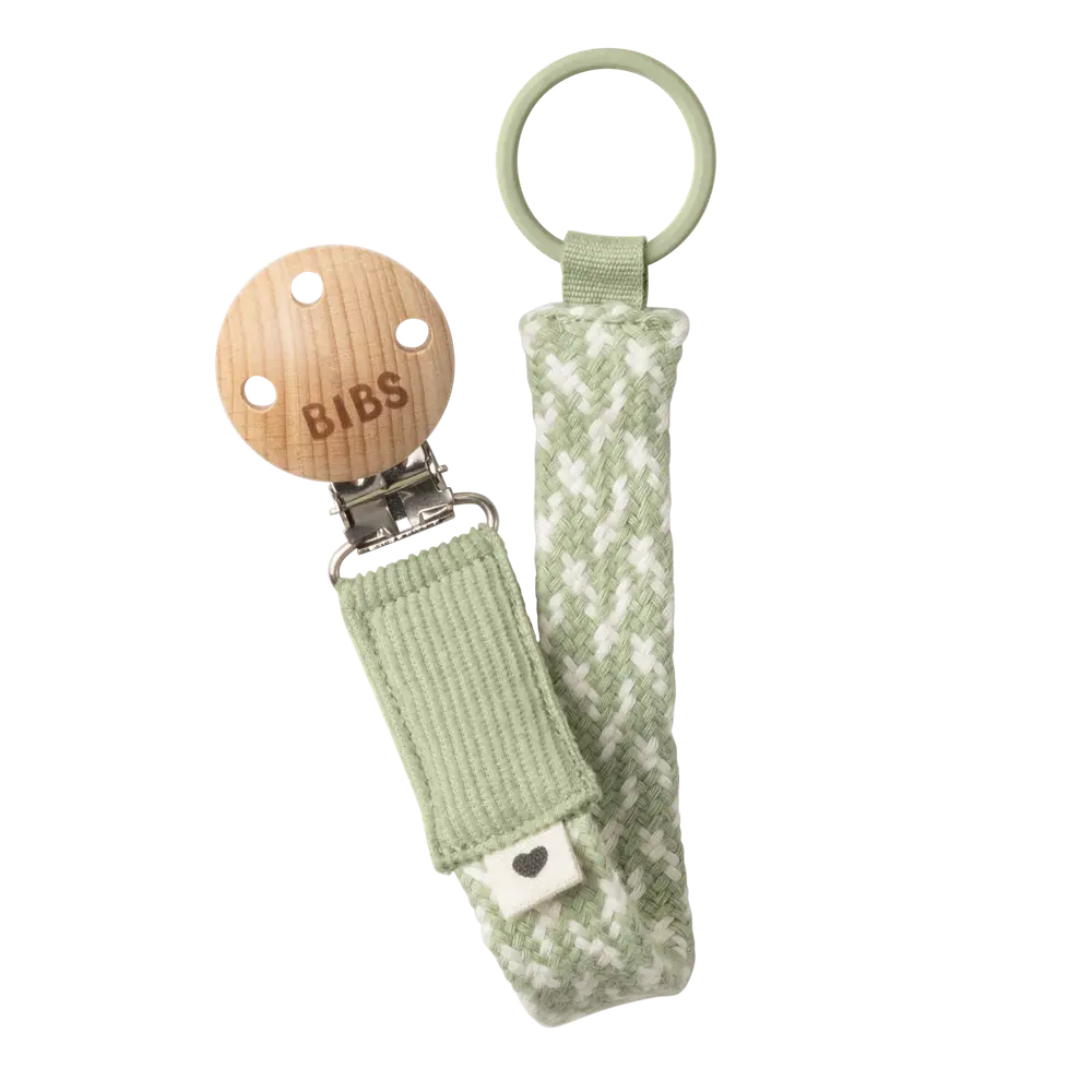 BIBS Pacifier Clip Braided Sage/Ivory, bild 2