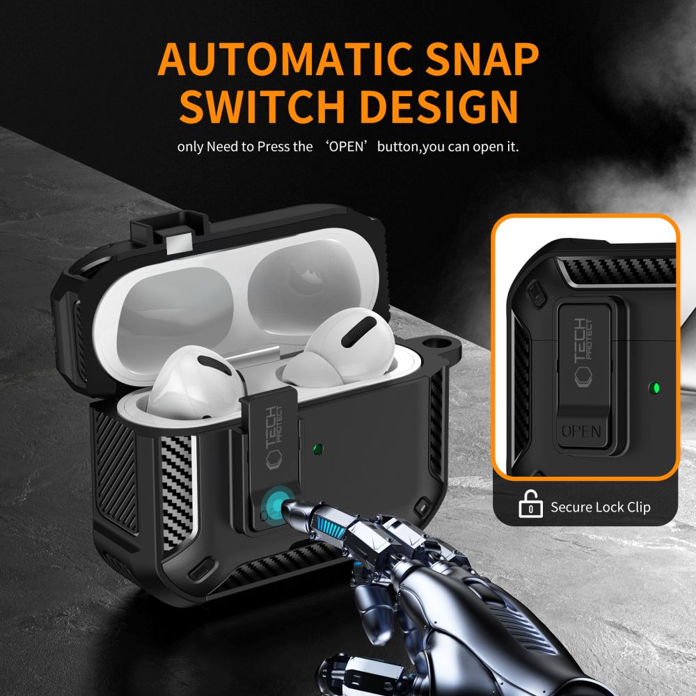 Tech-Protect Carbonox MagSafe-fodral för AirPods Pro - svart, bild 4