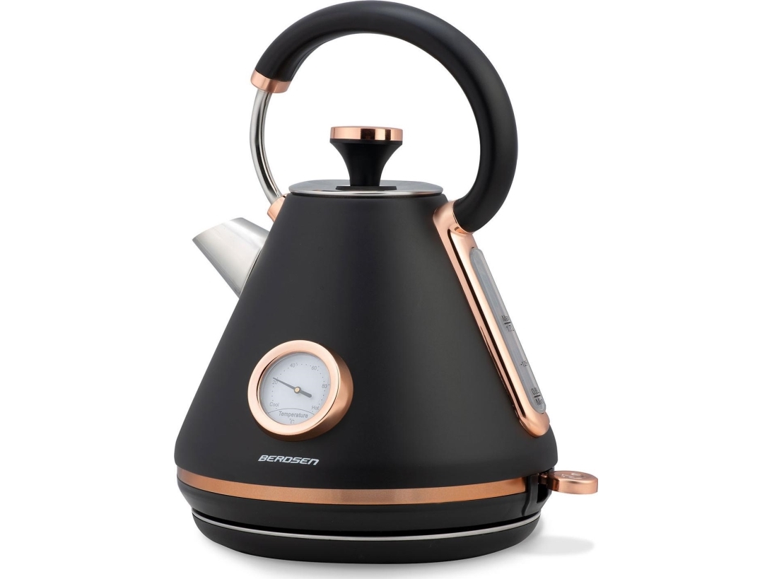 Berdsen elektrisk vattenkokare med termometer 1,7 l BD-701 - svart