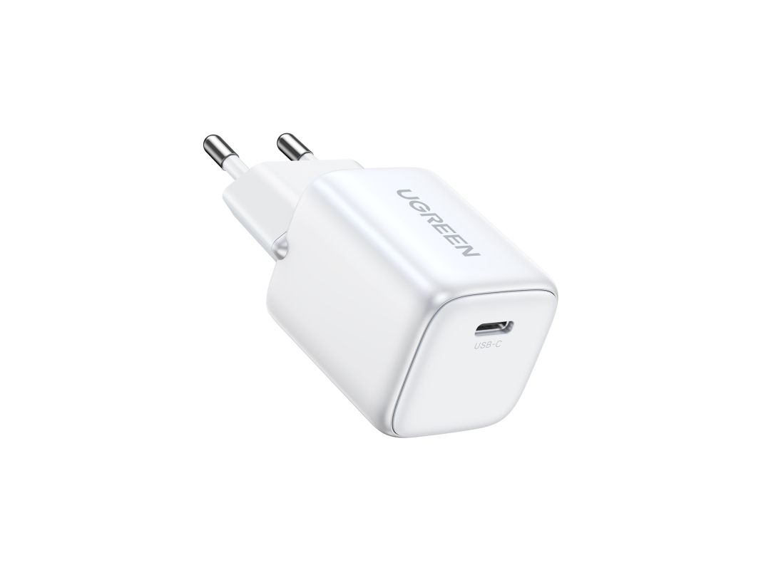 Ugreen Nexode Mini snabbladdare, GaN USB-C, 20W, PD - Vit