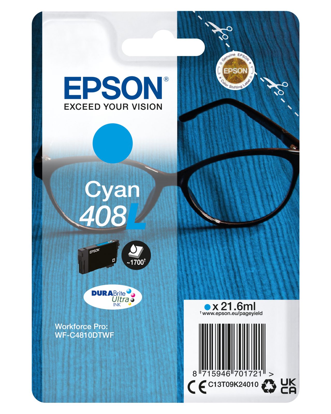 Epson 408XL Cyan, 1700 sidor, bild 3
