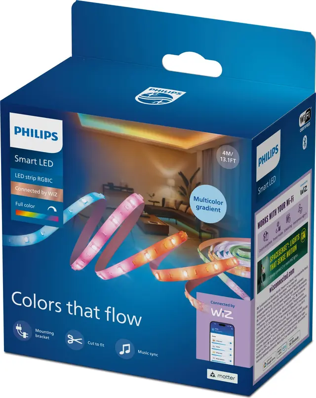 Philips Connected by WiZ RGBIC smart LED-list, 4 m