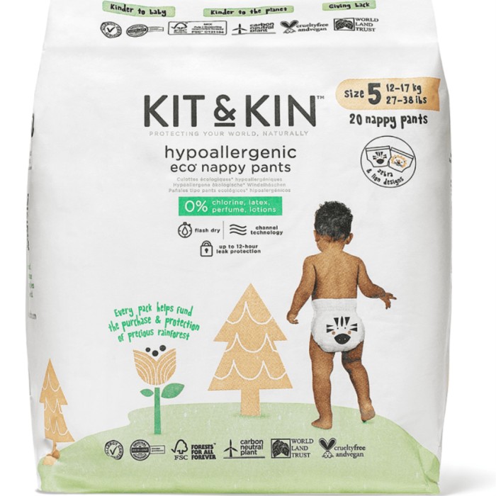 Kit & Kin Eco Nappy Pants Size 5 (12-17kg) 20 st