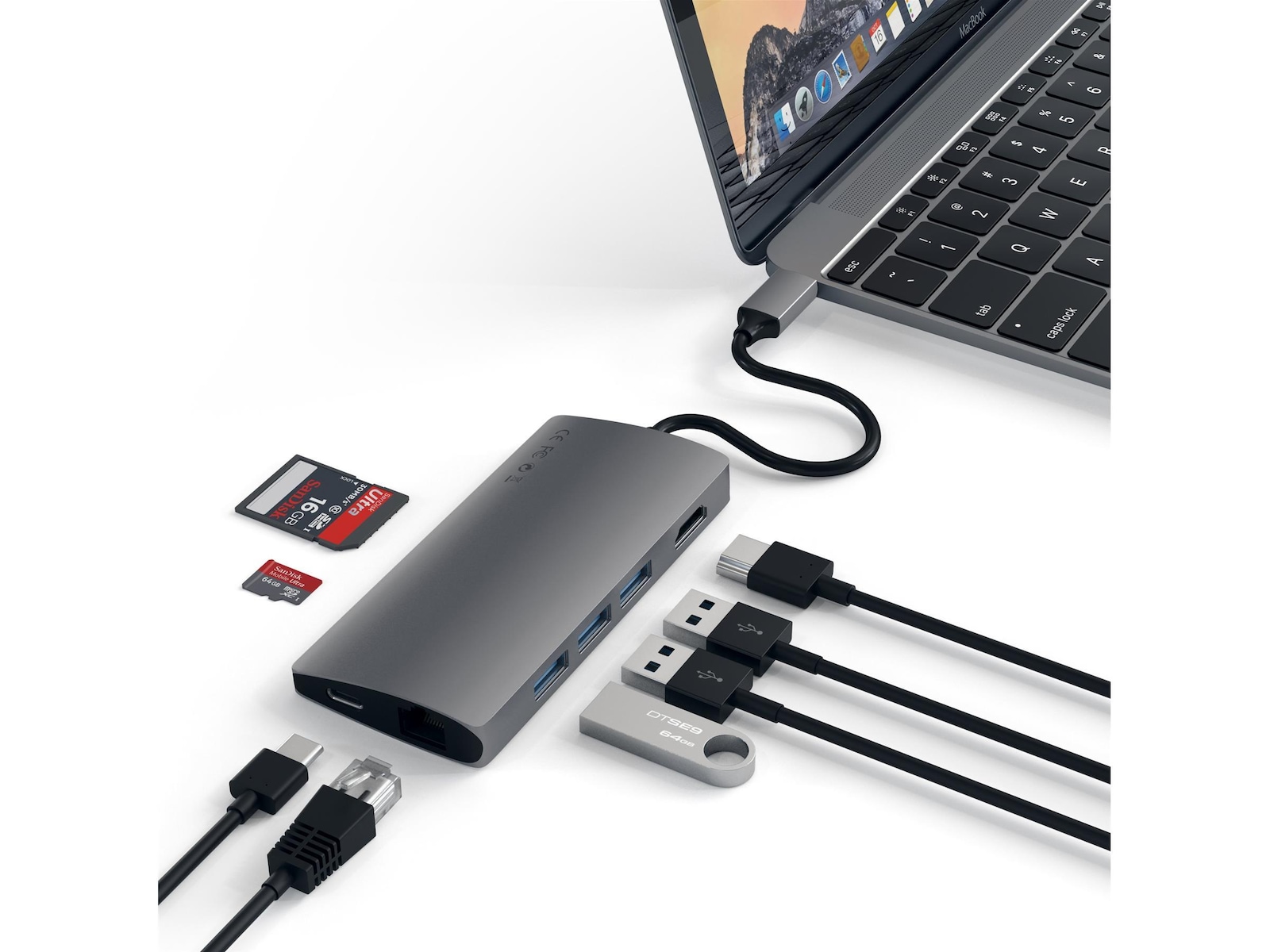 Satechi MultiPort 4K Docking V2 (rymdgrå)