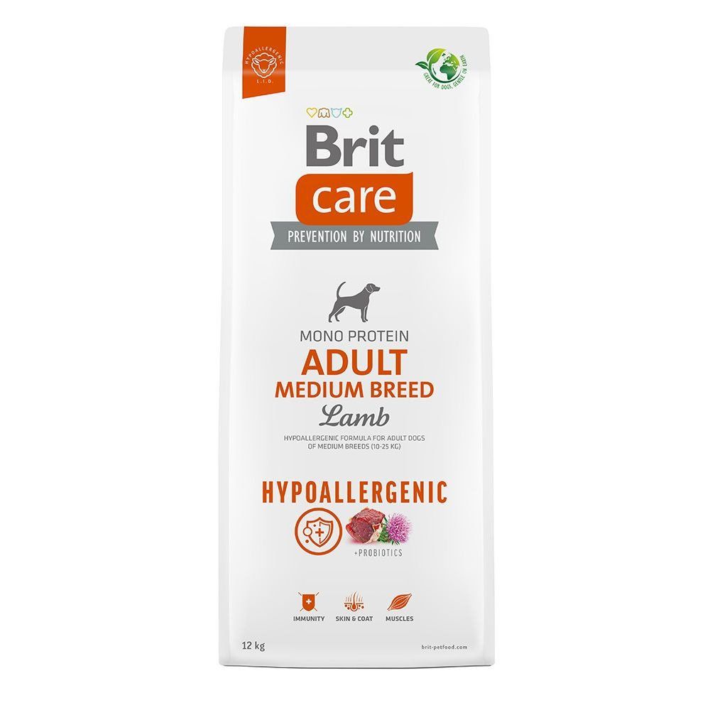 BRIT Care Hypoallergenic torrfoder för vuxna medelstora hundar, lamm 12 kg