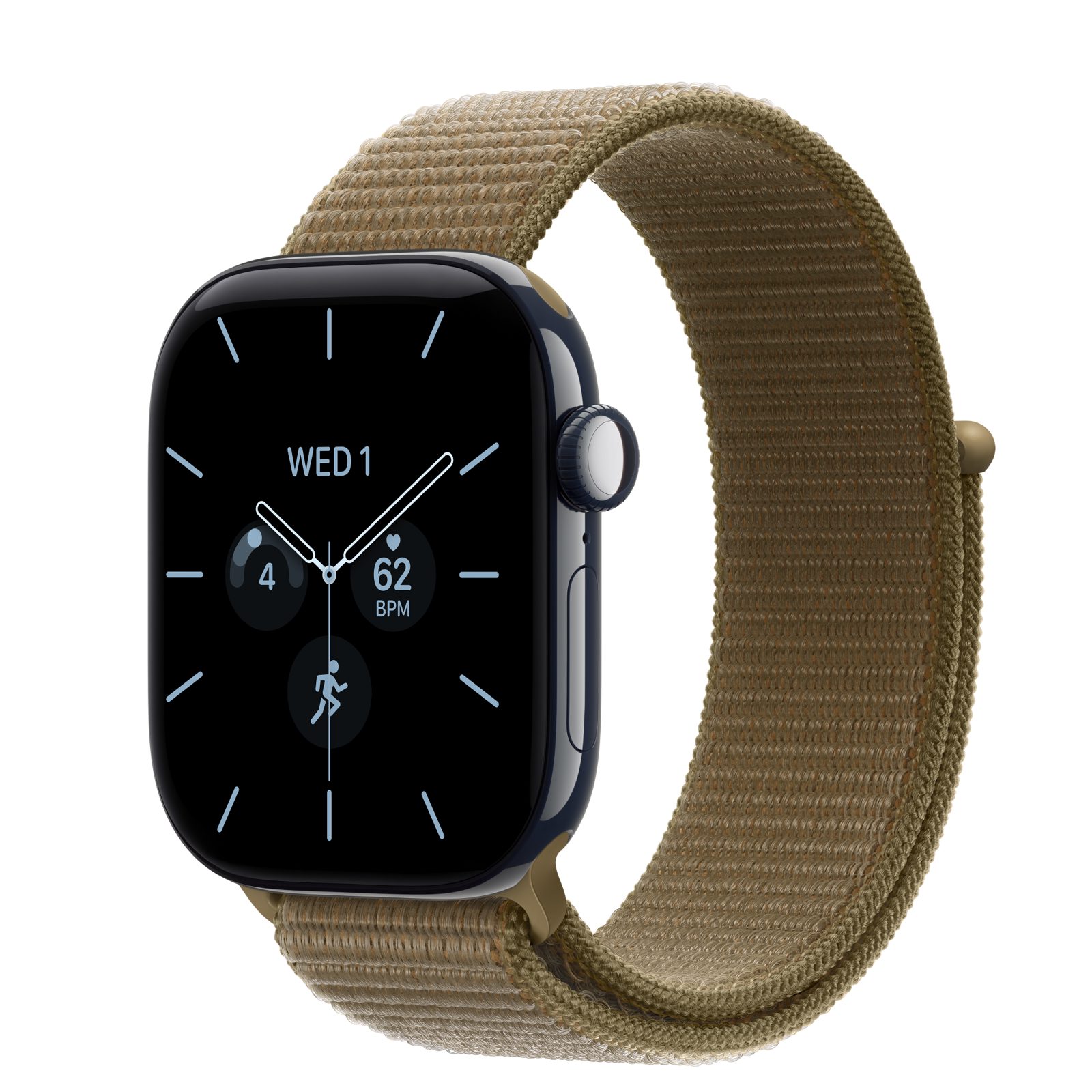 Apple Watch Series 12 (GPS + Cellular) • Keramikboett nattblå, 42 mm • Sportloop oliv