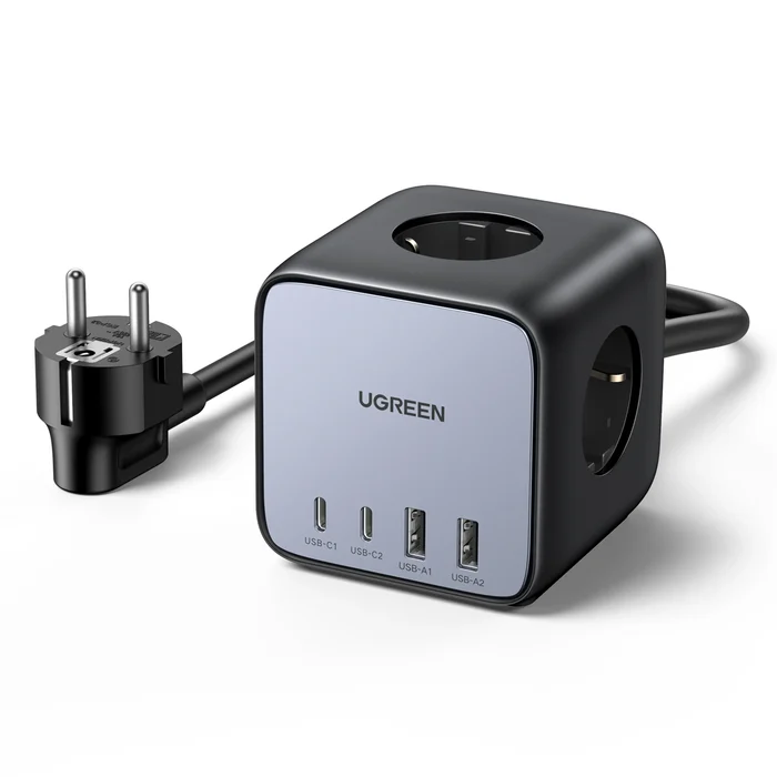 UGREEN DigiNest Cube 65W Grenuttag (3 AC outlets + 65W 2A2C)