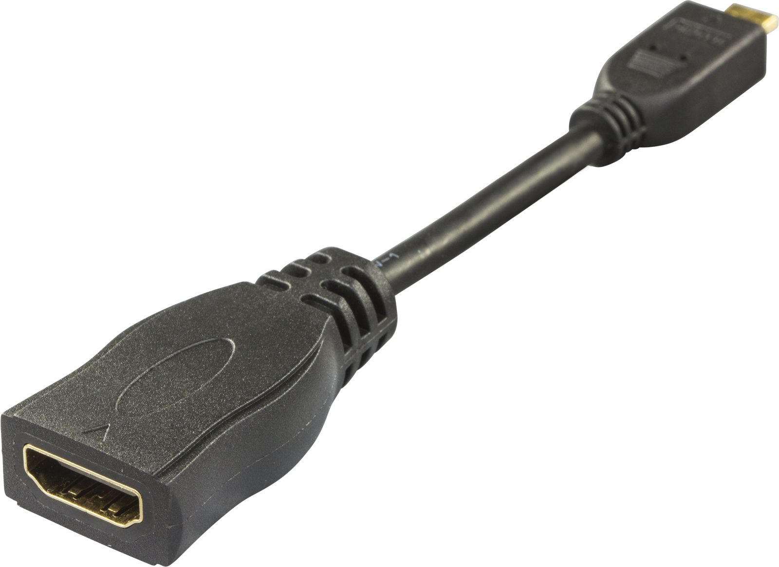 DELTACO Micro HDMI ha - HDMI ho 0,1m, svart, bild 4