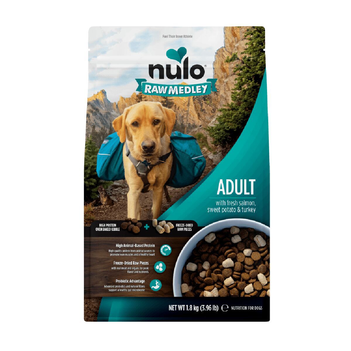Nulo Raw Medley Dog Adult Fresh Salmon, Sweet Potato & Turkey Torrfoder till Hund 1,8kg