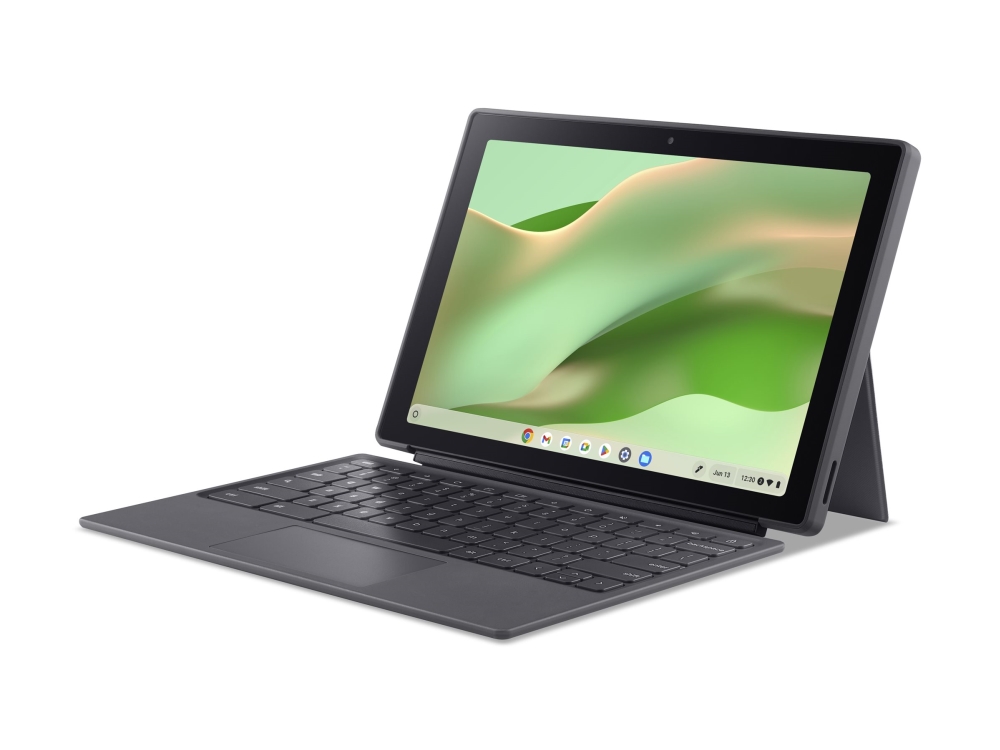 Acer Chromebook Tab 311 D723N - Med avtagbart tangentbord - Kompanio 520 - Chrome OS - Mali-G52 2EE MC2 - 8 GB RAM - 128 GB eMMC - 10.95 IPS pekskärm 1920 x 1200 - Wi-Fi 6, Bluetooth - svart, silver - kbd: Nordisk
