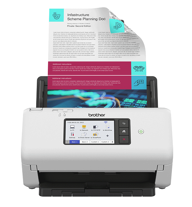 Brother ADS-4700W, 40 sid/min, duplex, 600x600 dpi, pekskärm, USB/LAN/WiFi, AirPrint Scan, bild 4
