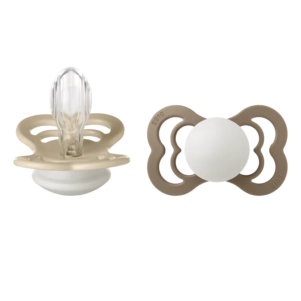 BIBS Pacifier Supreme Silicone Vanilla Glow/Dark Oak Glow Size 2 2pcs, bild 3