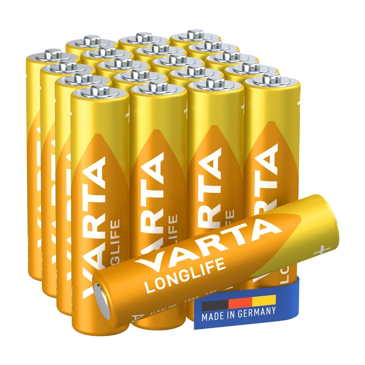 VARTA Longlife Alkaline AAA batteri, 20 st