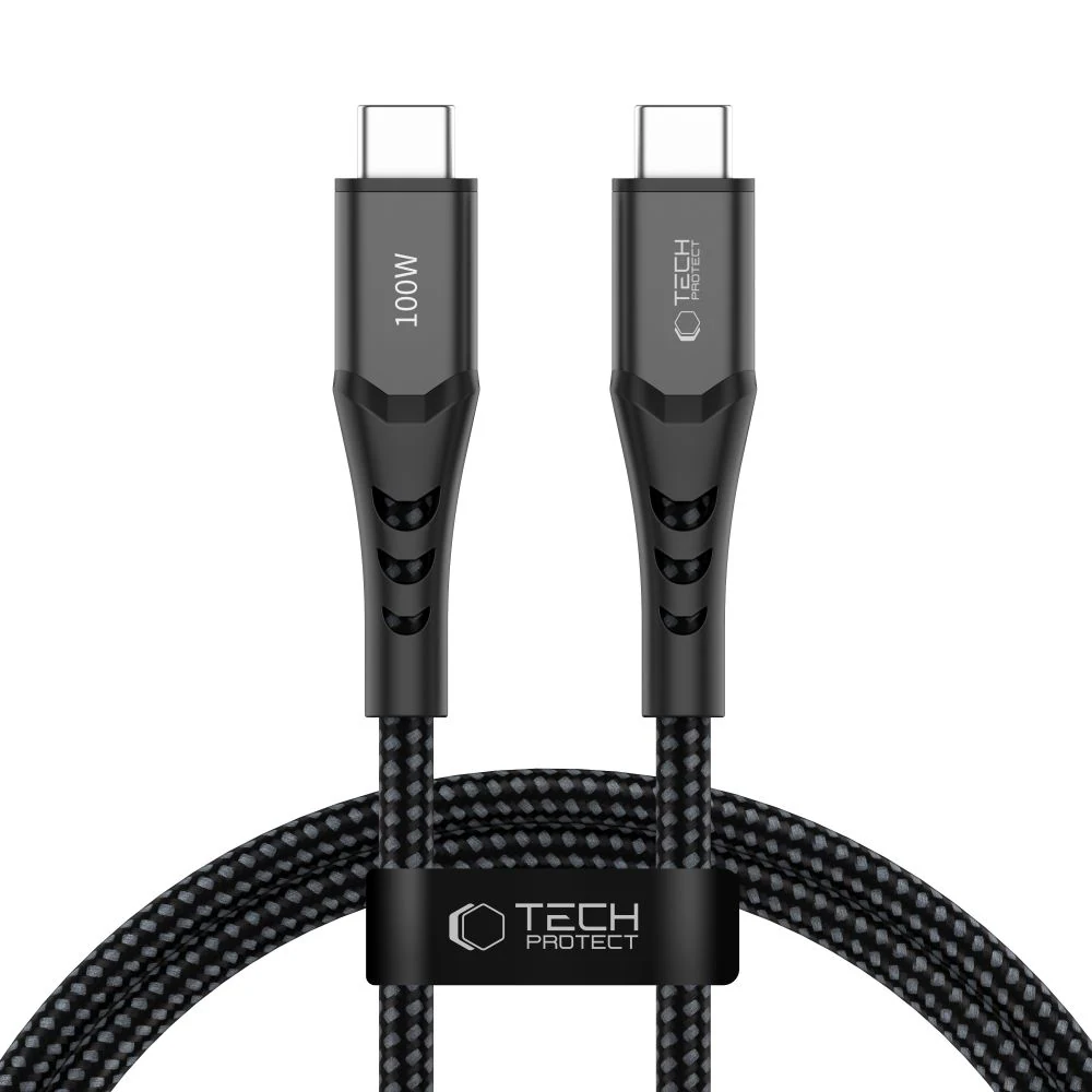 Tech-Protect Ultraboost UB11T USB-C / USB-C PD 100 W / QC3.0-kabel 100 cm – Svart