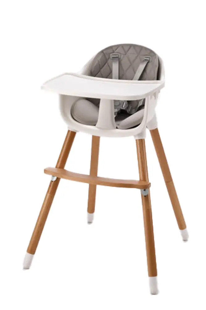 BeKids Matstol 2-i-1 - Grå