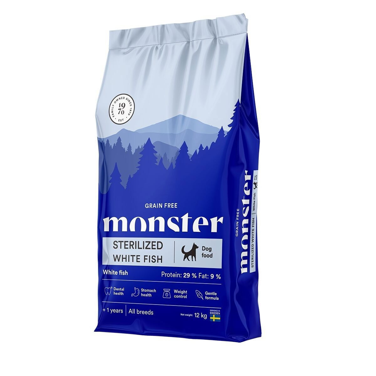 Monster Dog Original Grain Free Sterilised White Fish Torrfoder till Hund 12 kg