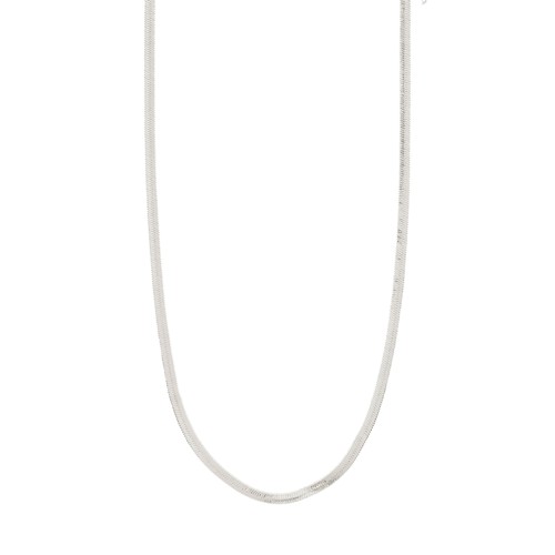 PILGRIM - Joanna Flat Snake Chain Necklace - Silver Plated - 40 cm + 9 cm