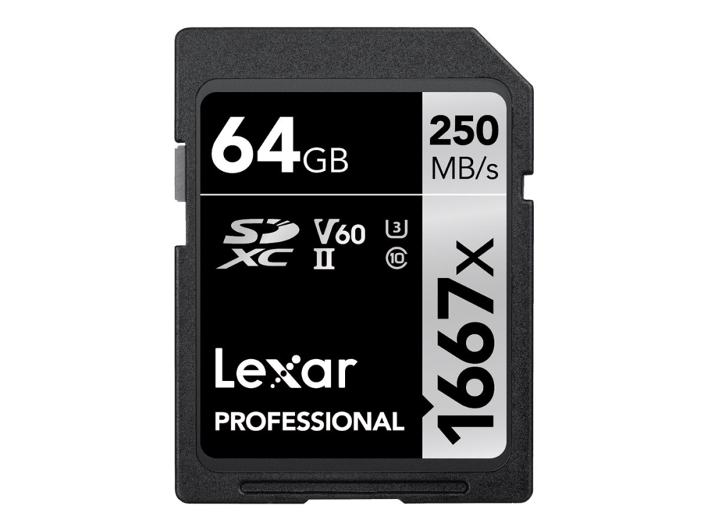 Lexar Professional 1667x SDXC-minneskort 64 GB UHS-II V60 LSD64GCB1667