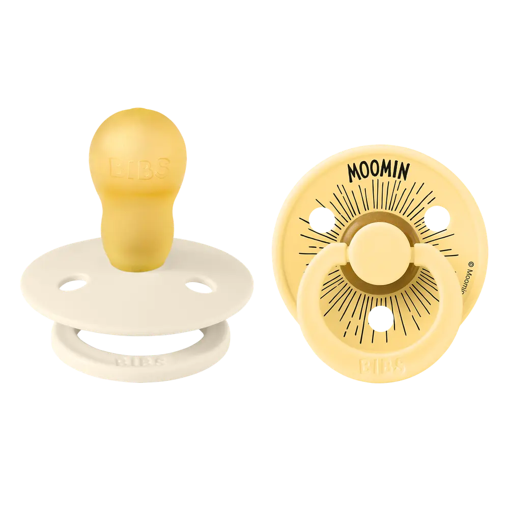 BIBS x Moomins Pacifier Colour Moomintroll 2-pack Latex Size 3 Ivory/Pale Butter, bild 3