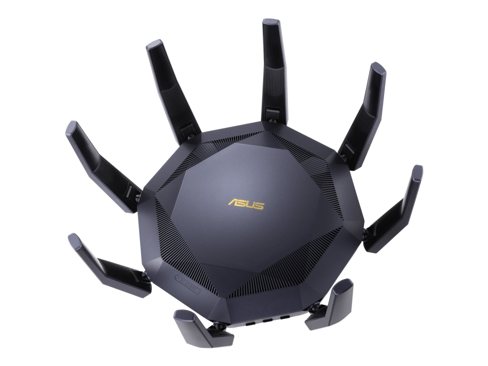 Trådlös router Asus RT-AX89X WiFi 6 AX6000 med 8-port Gigabit switch, 1x10Gbe LAN, 1x10Gbe SFP+, AiMesh, 2xUSB med 3G/4G-stöd